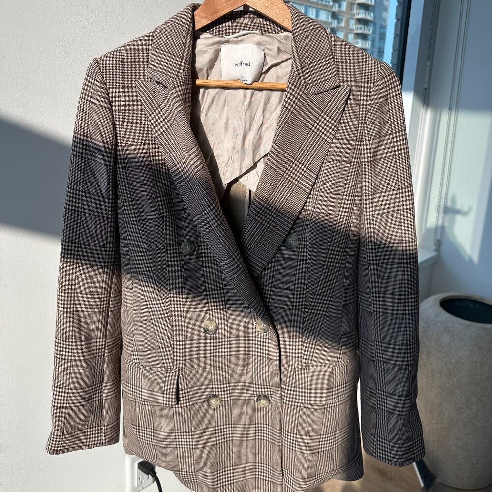 Aritizia Wilfred Blazer Brown and white pattern